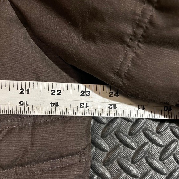 Eddie Bauer Brown Goose Down 700 Fill Power Winter Full Button Zip Coat XL - Picture 7 of 8